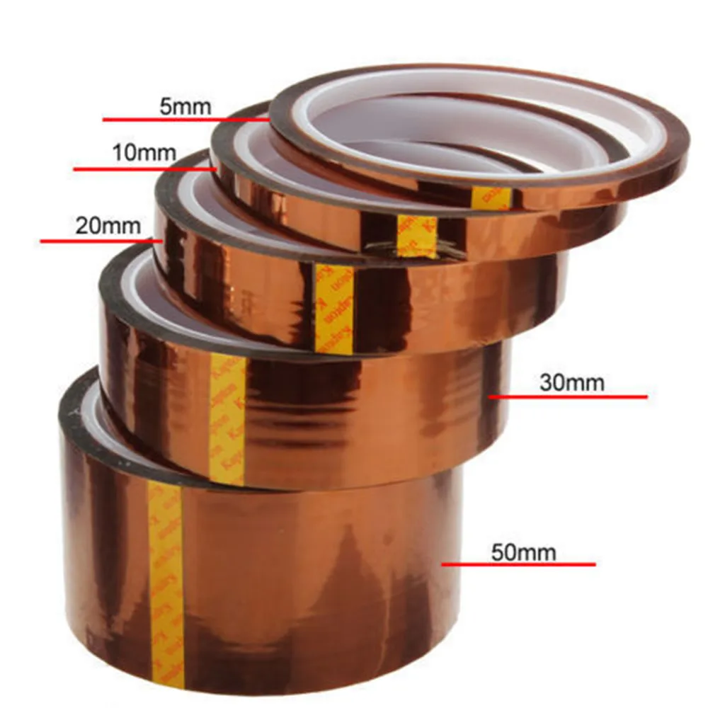 

Width 30mm Polyimide Kapton Tape Roll Heat Resistant Repair Store Soldering Tape Waterproof Kitchen Adhesive Sealer