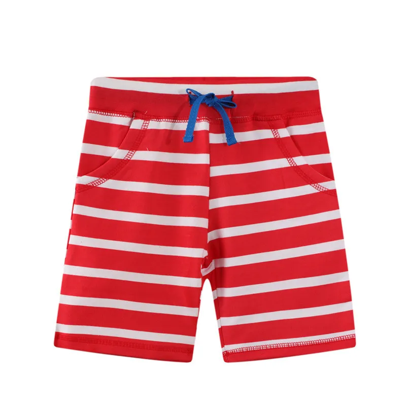 

Jumping Meters Red Stripe Baby Summer Shorts Boys Girls Drawstring Children's Short Trousers Pants Kids Fashion Wear