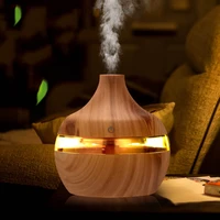 electric humidifier essential aroma oil diffuser ultrasonic wood grain air humidifier usb mini mist maker led light for office