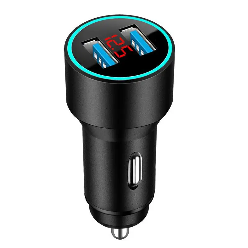 

New Car Charger Dgital Display Car Charger Metal QC3.0 Car Charger Multi-function Car Charger Dual USB Car Charger
