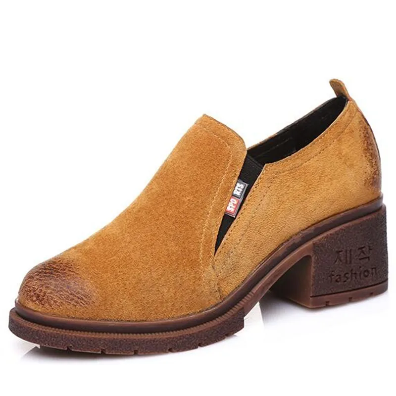 Лидер продаж женская обувь из матовой воловьей кожи на высоком каблуке 2019