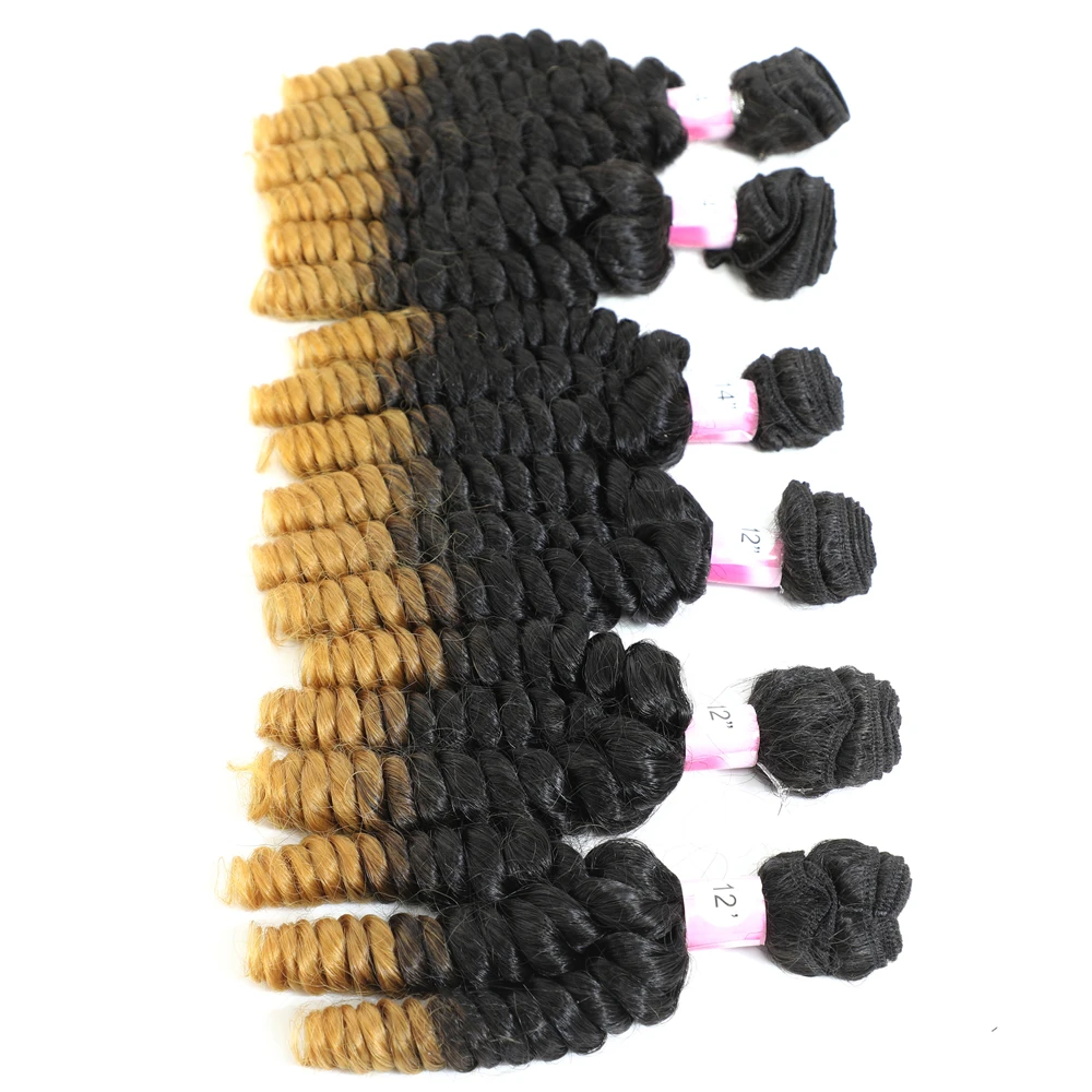 

Живая красота оптовая продажа купить надувные кудрявые 6 шт./лот 200 г 4 Полная Голова пакет синтетических волос Funmi волос двойной уток волосы ...