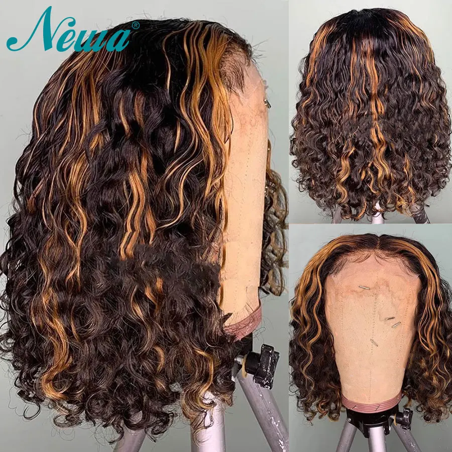 

Newa Hair Honey Blonde Lace Front Wigs Highlight Colored Human Hair Wigs Pre Plucked And Bleached Glueless Lace Wigs For Women