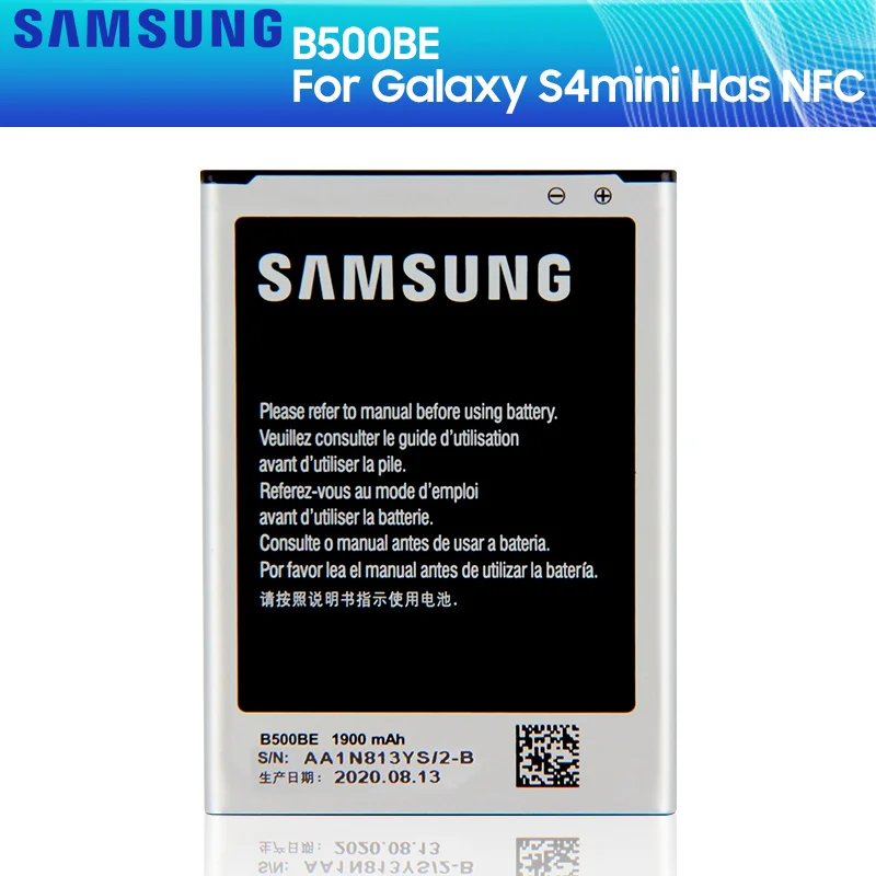 Оригинальный сменный аккумулятор SAMSUNG B500BE B500AE для Samsung GALAXY S4 Mini NFC Project J i9190 i9192 i9198
