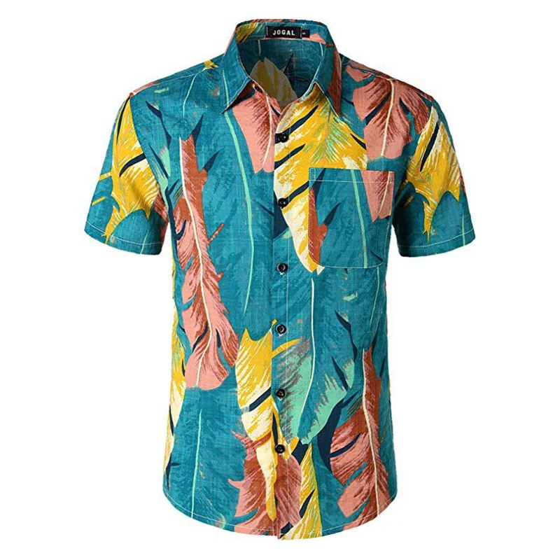 

Men's Formal Short-Sleeved Shirt Summer For Male New 3D Digital Printing Beach Casual Tshirts Men T-Shirt Clothes Fashion