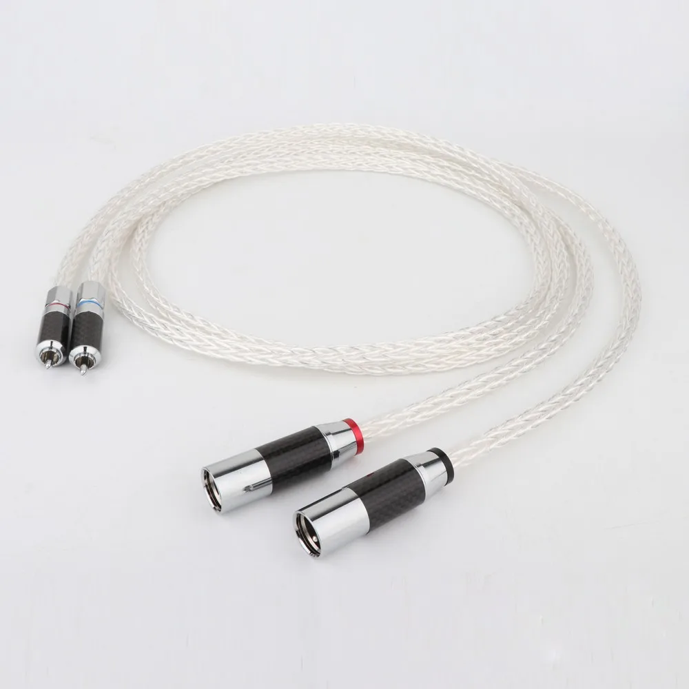 

1 пара 8AG OCC посеребренный аудиокабель XLR балансировочный кабель RCA штекер к XLR штекер гнездовой аудиокабель поворотный кабель