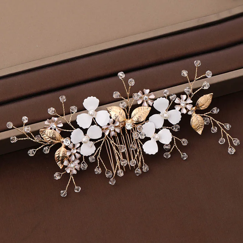 FORSEVEN 1 шт. ретро древний китайский кристалл искусственный жемчуг гребни для волос