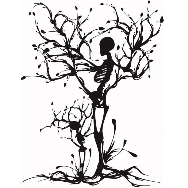 Индивидуальный череп дерево предложение гостиная виниловая вырезка Наклейка на