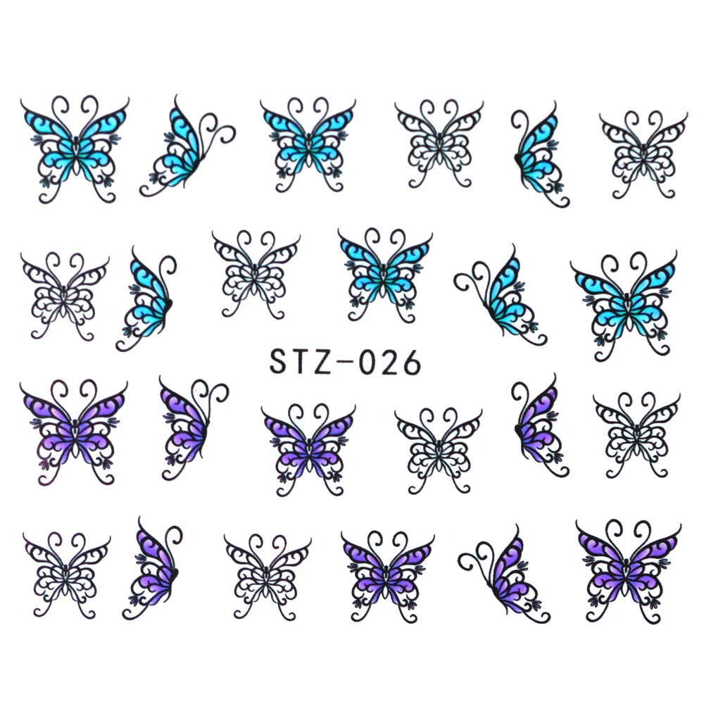 

1Set 30 Colorful Slider Flower Butterfly Designs Nail Art Stickers Watermark DIY Water Transfer Nail Decals Tips Manicure Tool