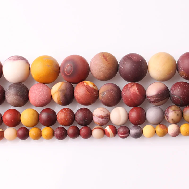 

Natural Stone Matte Frosted Mookaite Egg Yolk Loose Beads 4 6 8 10 12MM Fit Diy For Jewelry Making