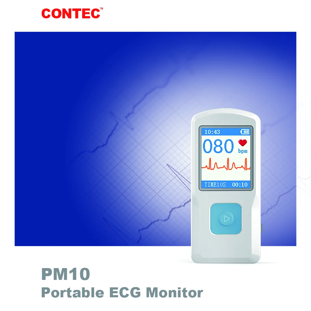 Портативный Аппарат CONTEC PM10 для ЭКГ с цветным экраном ручной пульсометр BT USB ПК