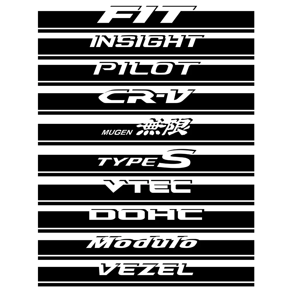 

Car Engine Bonnet Cover Auto Hood Decor Sticker For Honda Fit Mugen Insight Type S VTEC DOHC Modulo Vezel Pilot CR-V Accessories
