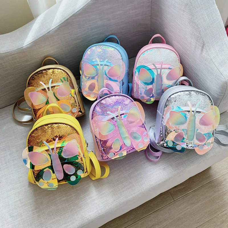 

Korean cartoon cute butterfly children backpack kindergarten school bag for girl travel snack bag kids backpack
