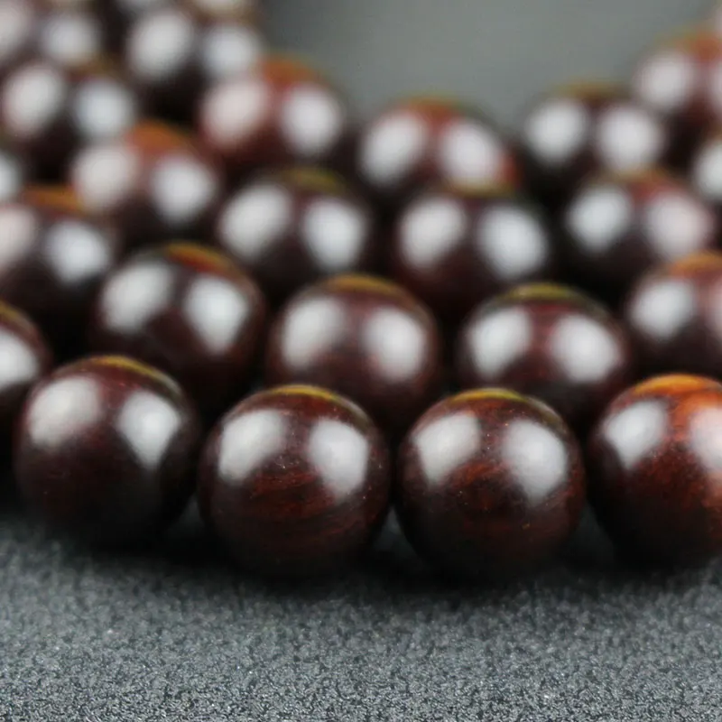 Ожерелье из красного сандалового дерева с маленькими листьями 108 бусины браслет