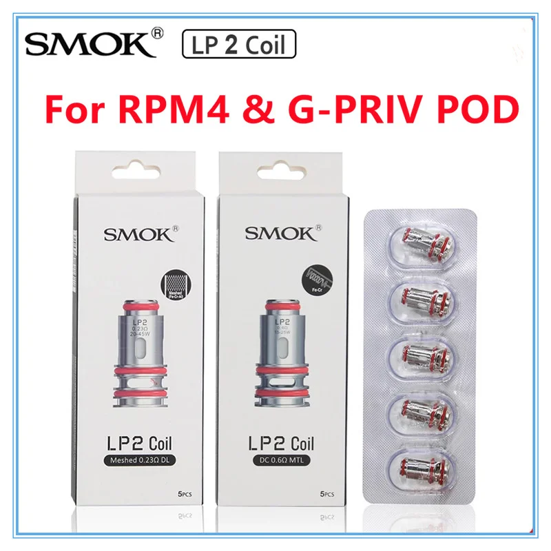 Original SMOK LP 2 Coil Head LP2 Heater Resistance Mesh Core for RPM 4 G-PRIV POD Vaporizer Tank RPM4 Cartridge Vape E-Cigarette