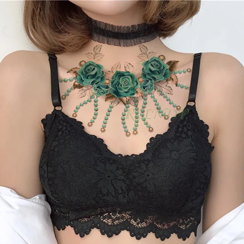 Водостойкая Временная тату наклейка большой размер мандала сексуальная на грудь