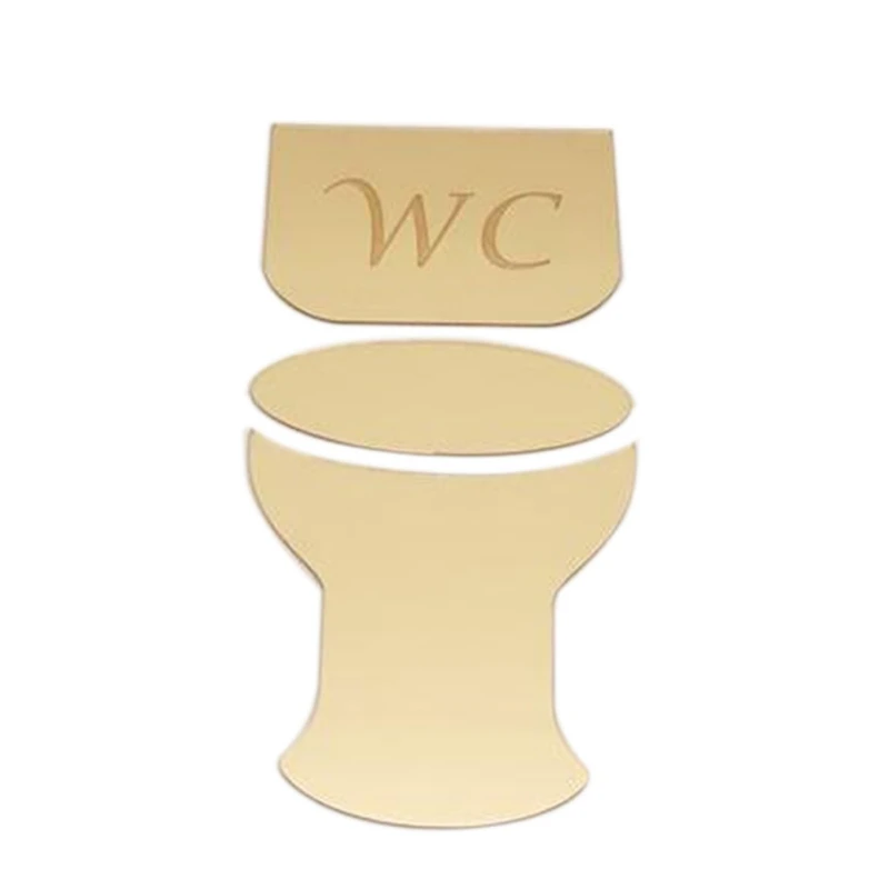 Горячие DIY зеркальные настенные наклейки для туалетной двери знак/WC налет 3D