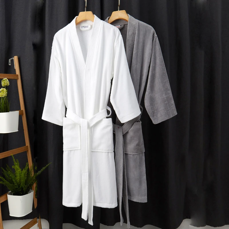 Халат женский махровый из 100% хлопка, банный халат-кимоно, Элегантная  ночная рубашка, халат для подружки невесты | AliExpress