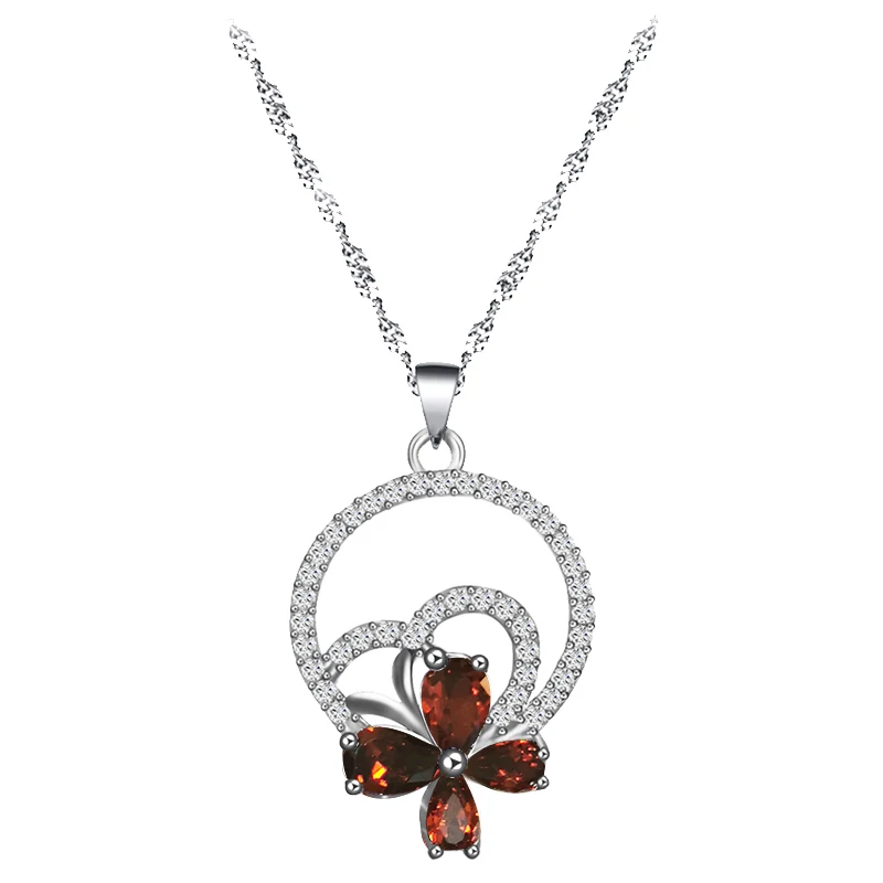 Ayowei Lucky Note квадратный Красный Циркон Кристалл Серебряный цвет ювелирные изделия