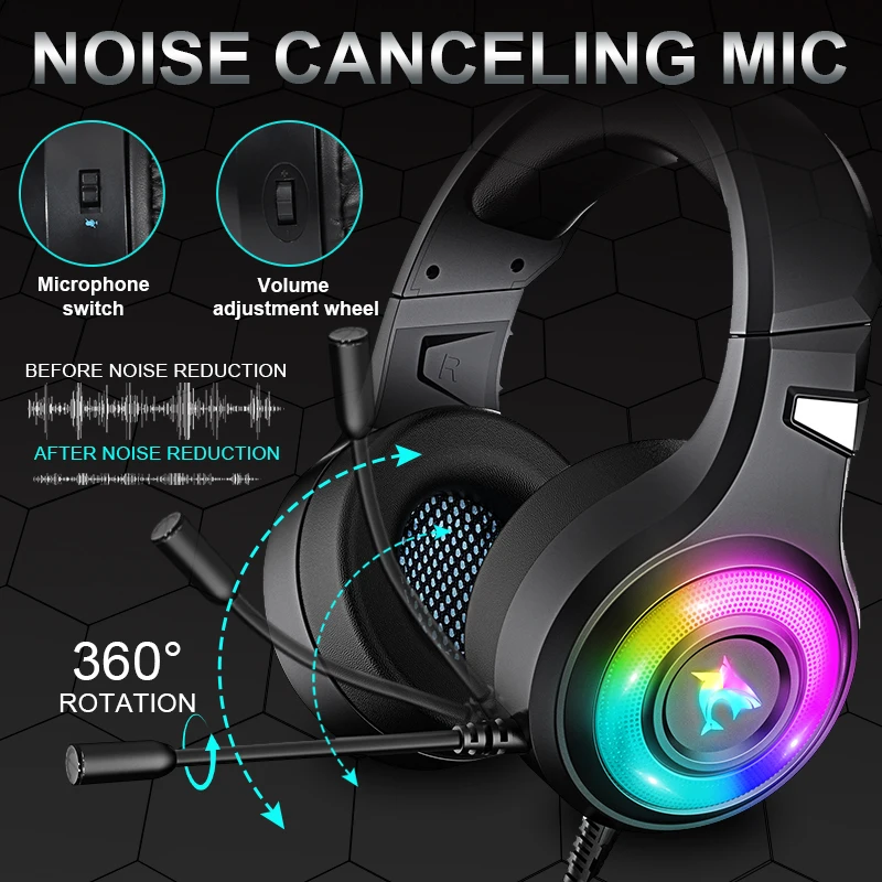cool rgb light headset gamer for ps4 7 1surround sound wired pc gaming headphones with noise reduction microphone for fifa21 free global shipping