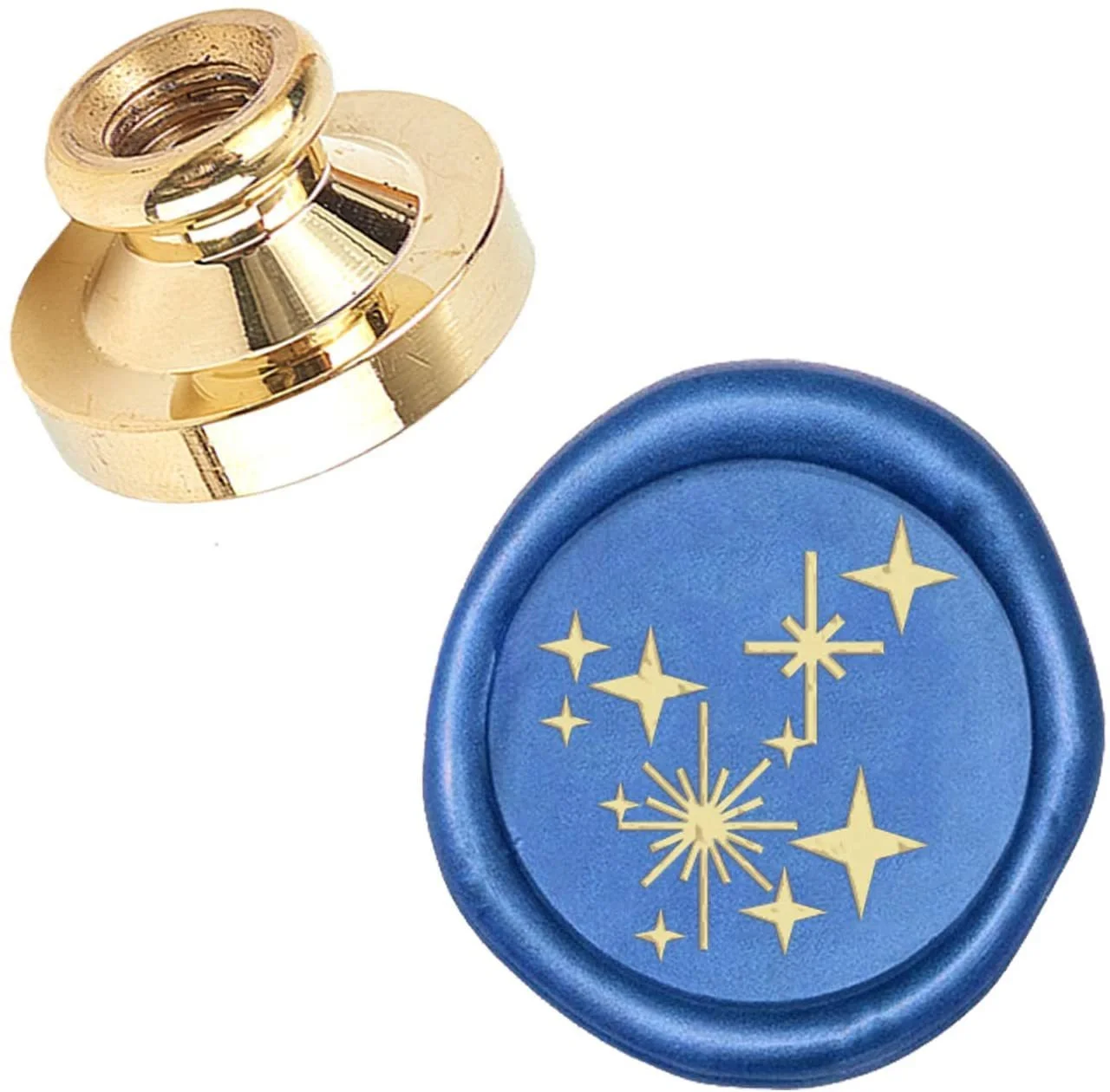 

1PC Wax Seal Stamp Head Replacement Four-Pointed Star Removable Sealing Brass Stamp Head Olny for Creative Gift Envelopes