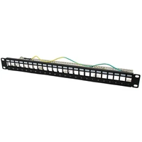 24 port rj45 blank patch panel 1u 19 inch all metal rack mount suitable for cat5ecat6acat7 keystone ethernet cable