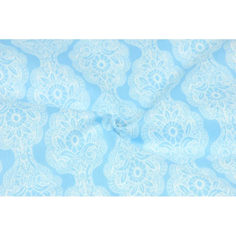 Половина ярд импорт однотонной хлопковой ткани на голубом материале с бахромой