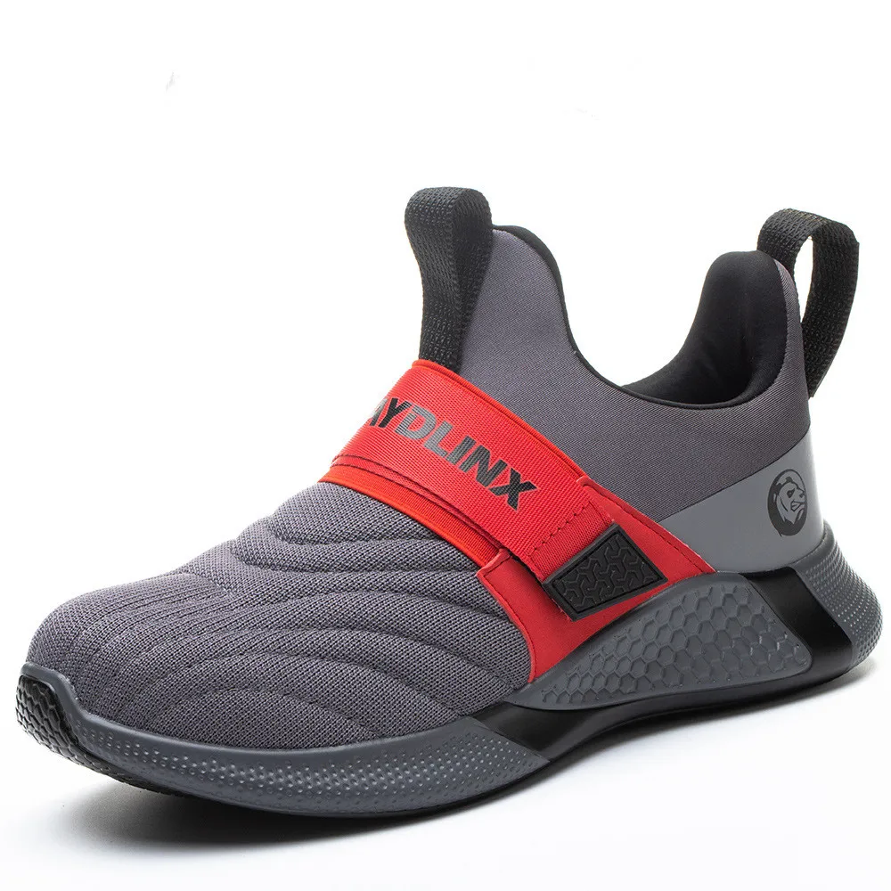 

Безопасная рабочая обувь, безопасные кроссовки, вязаные мужские кроссовки с защитой от пирсинга, большие размеры 38-48, обувь со стальным носк...