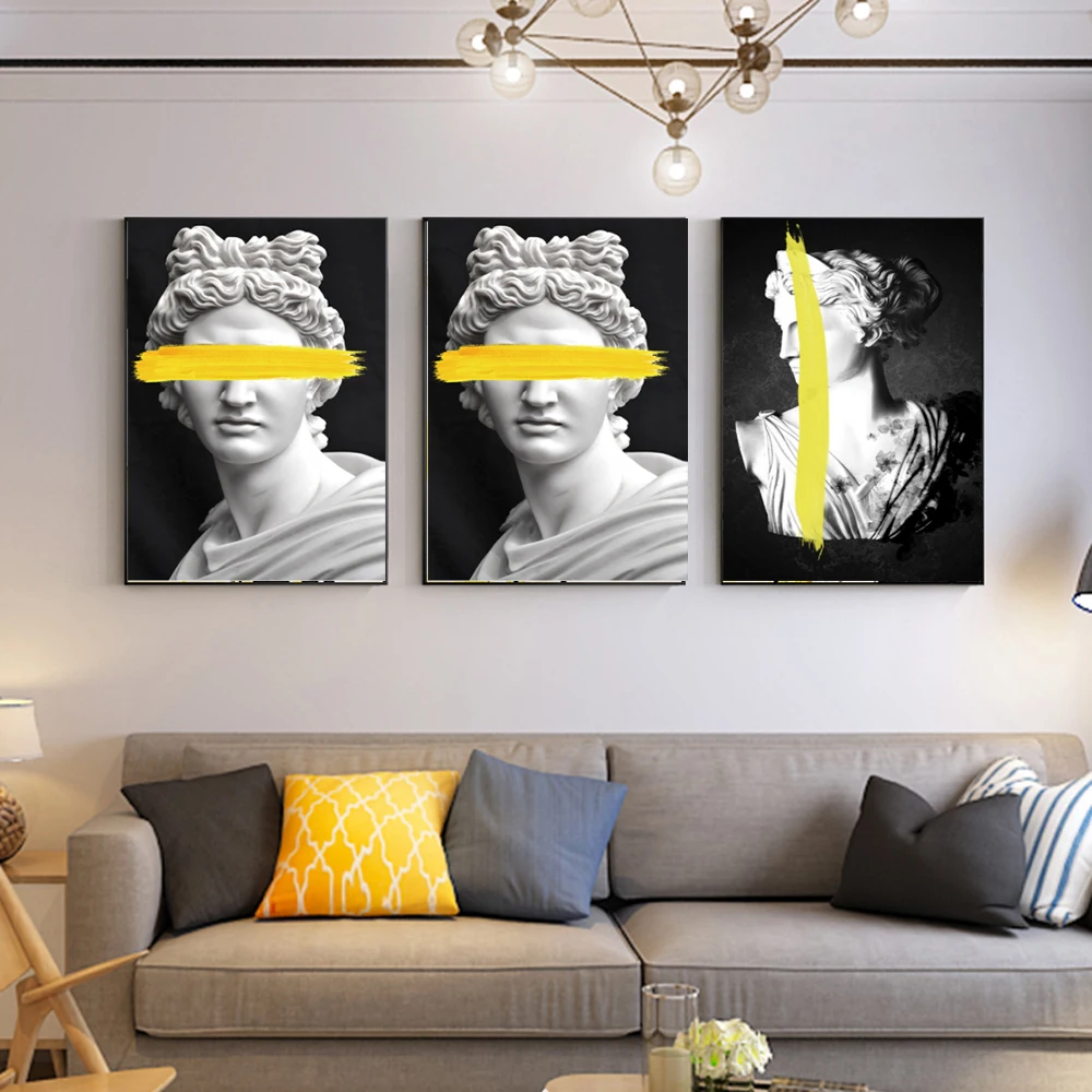 

Marble Sculpture Of Apollo Canvas Art Posters Vaporwave Statue Art Greek God Painting Wall Art Prints Pictures Living Room Decor