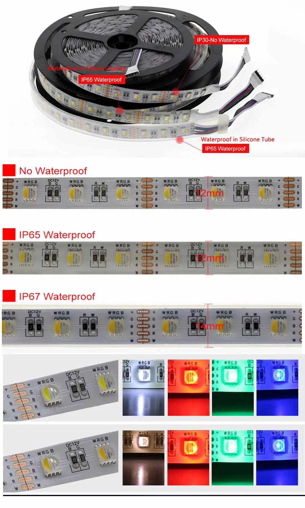 5050 12 В/24 В 4 в 1 5 в 1 5 цветов чипы RGBCCT RGB+ WW+ CW 60 Светодиодный s/M RGBW RGBWW светодиодный свет 12 мм PCB 5 м/лот