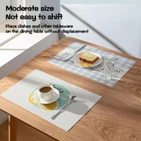 246 pcs placemat waterproof table mat heat insulation pad oil proof anti slip washable dining and household coaster placemat