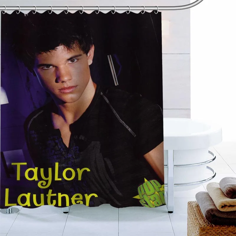 Занавеска для душа Taylor Lautner на заказ водонепроницаемая тканевая занавеска ванны