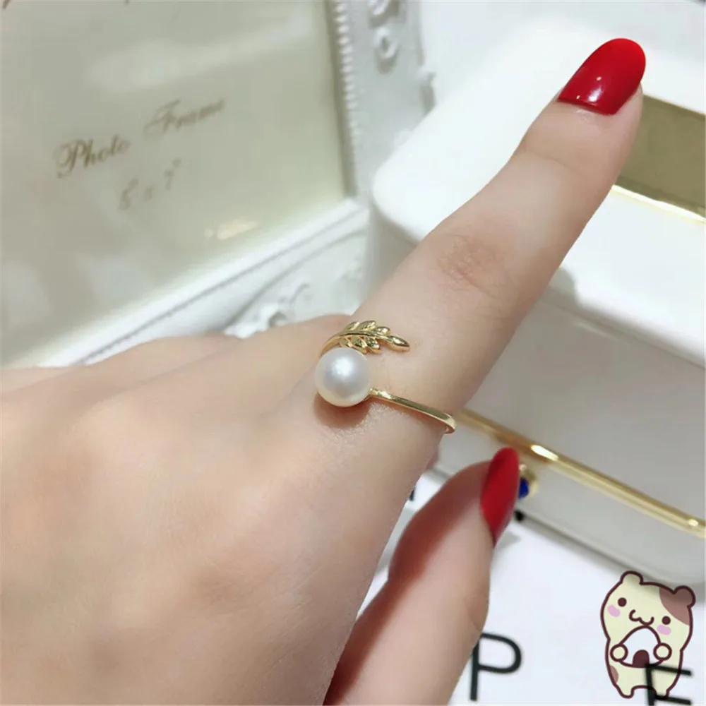 

Free Shipping Wholesale Silver Plated Pearl Ring Accessories Types Creative Ring for Women DIY Pearl jewelry Gifts 2019J002