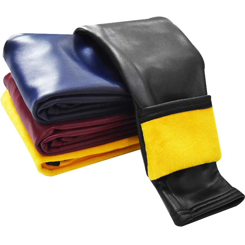 

Baby Girls Leggings Winter Kids Thick Velvet Leggings Pencil Pants Children Warm Trousers Faux PU Leather Legging Slim Pant