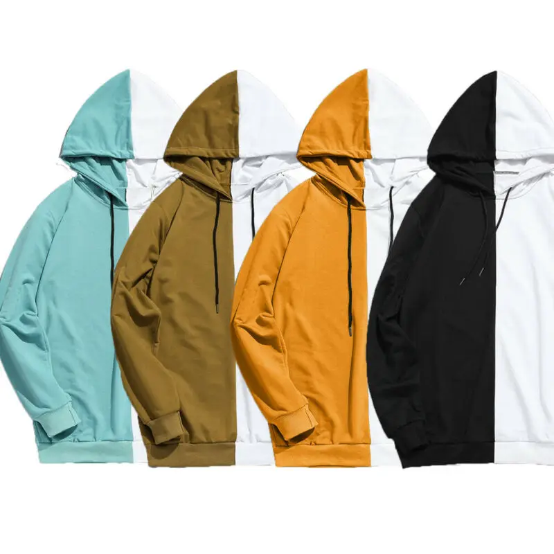 Мужская классическая Повседневная Толстовка с капюшоном в стиле пэчворк