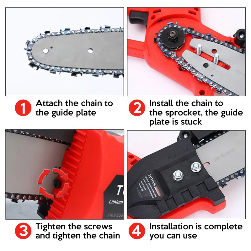 

8-inch chainsaw blade and guide for Lithium Battery Portable Electric Pruning Saw Rechargeable Electric Saws Woodworking