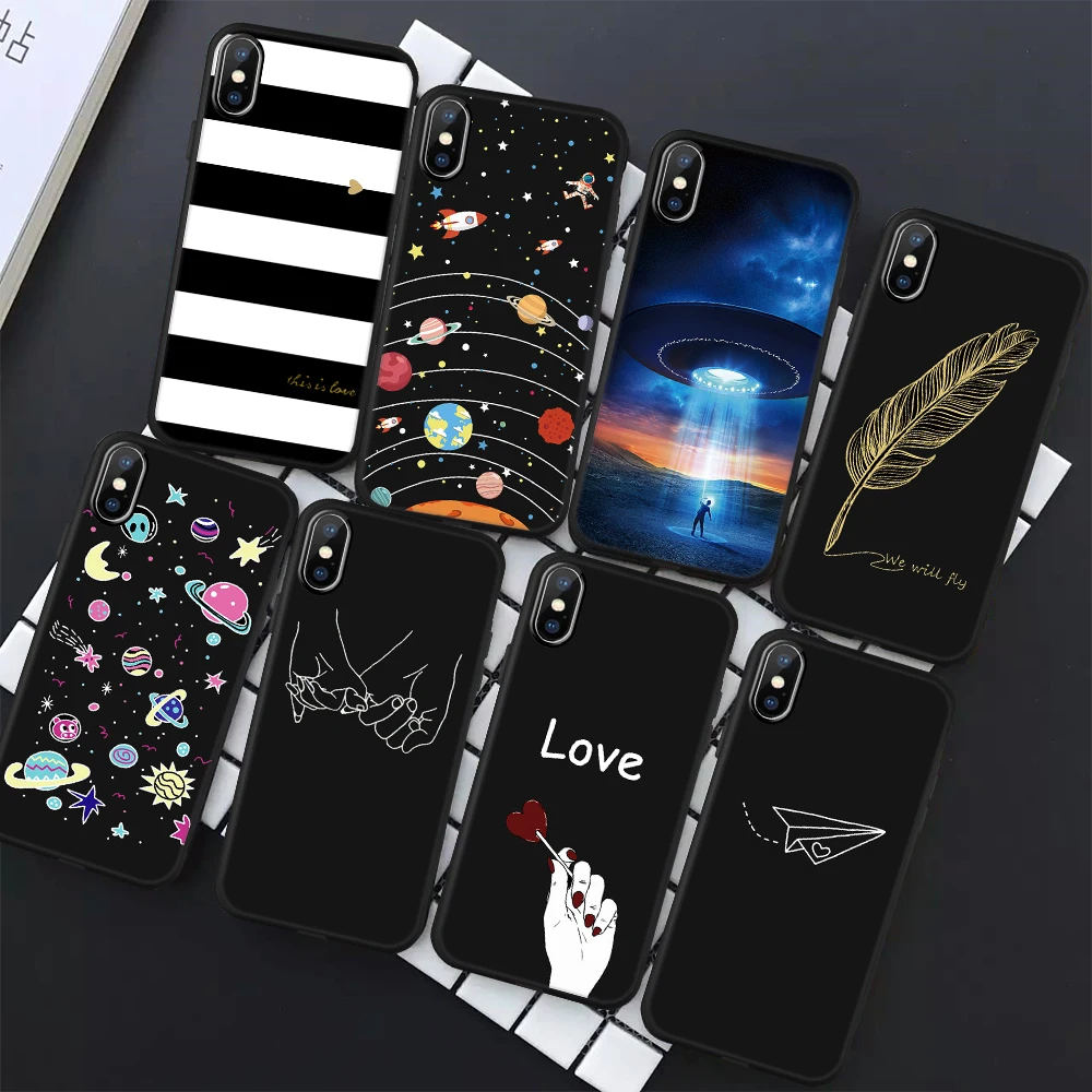 Lovely Cartoon Painted TPU Case for iPhone 11 Pro Silicone Matte Full Protective Cover XS XR X Max Phone Bags |