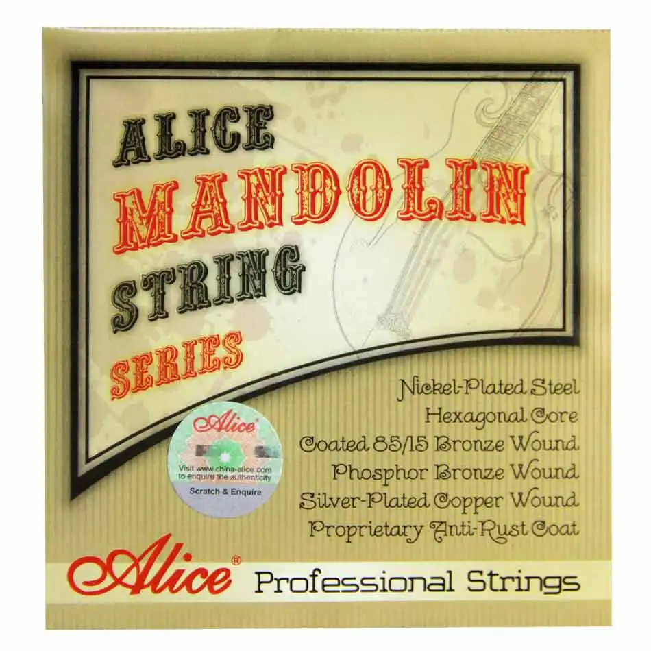 Alice professional string Струны для мандолины Никелированная Стальная Шестигранная