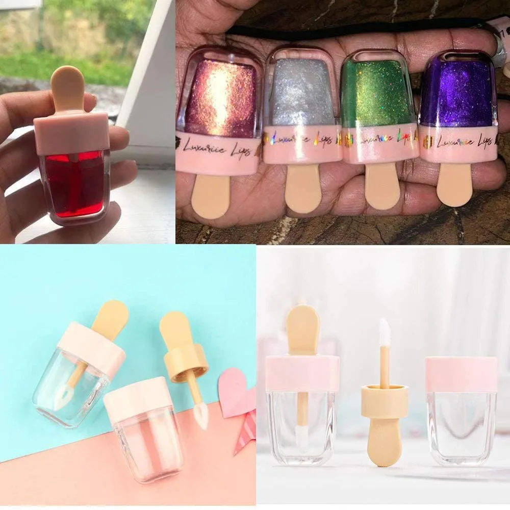 20 шт. 8 мл Модные тюбики для блеска для губ Пустая бутылка Мороженое Глазурь Контейнер DIY тюбик Оболочка Заполнение губной помадой.