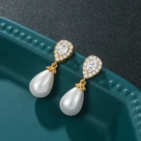 new earrings pearl dangle drop short fine jewelry women oorringen hangers ear for girls gift earrings for lady fashion style