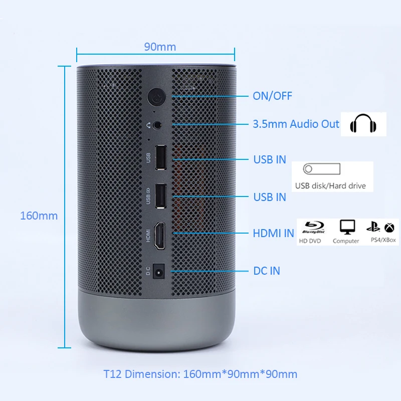 Видеопроектор Vivicine T12 для домашнего кинотеатра 1920x1080 пикселей - купить по