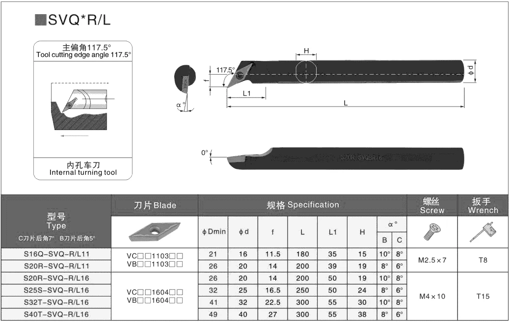 

BEYOND 32*32 SVQCR SVQCL S32T-SVQCR16 S32T-SVQCL16 Internal Turning Tool Holder Lathe Cutter Shank use Carbide Inserts VCMT16