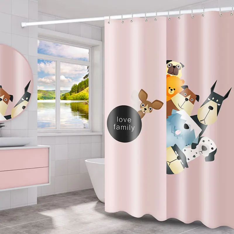 

Водонепроницаемая утолщенная занавеска для душа с защитой от плесени забавная розовая занавеска для душа эстетическое украшение для ванно...