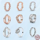 Женское кольцо, новинка 2022, серебряный цвет, розовое золото, цветок маргаритки, кольцо для женщин, свадебное обручальное ювелирное изделие, подарок