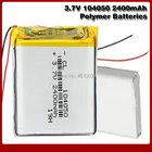 Перезаряжаемый литий-полимерный аккумулятор 3,7, 2400 в, 104050 мА  ч, литий-полимерный аккумулятор для GPS, MP3, MP4, КПК, камера