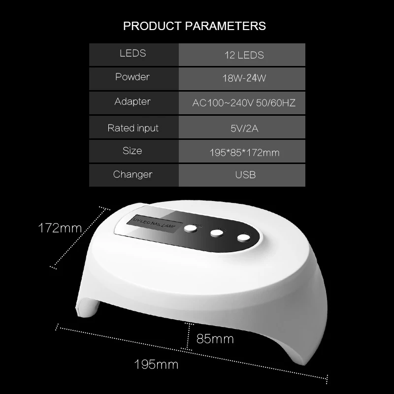УФ-лампа Modelones Z10 24 Вт для всех типов геля 60s/90s/120s usb-кабель светодиодная лампа