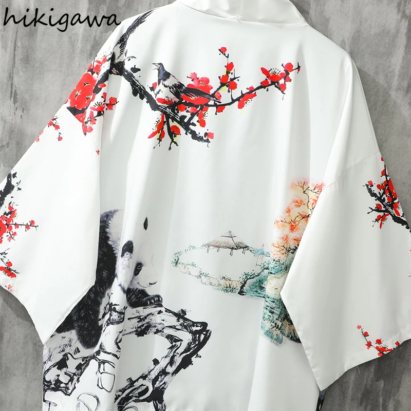 

Hikigawa Woman Shirts Harajuku Vintage Men Camisas 2021 Summer Fashion Blouses Loose Short Sleeve Tops Thin Japan Blusas