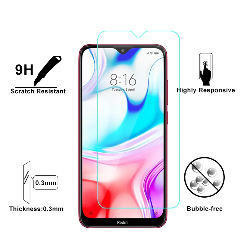HD Tempered Glass For Xiaomi Redmi 8 8A Screen Protector Glass Camera Lens Film For Xiaomi Redmi Note 8 8T  Pro Protective Glass