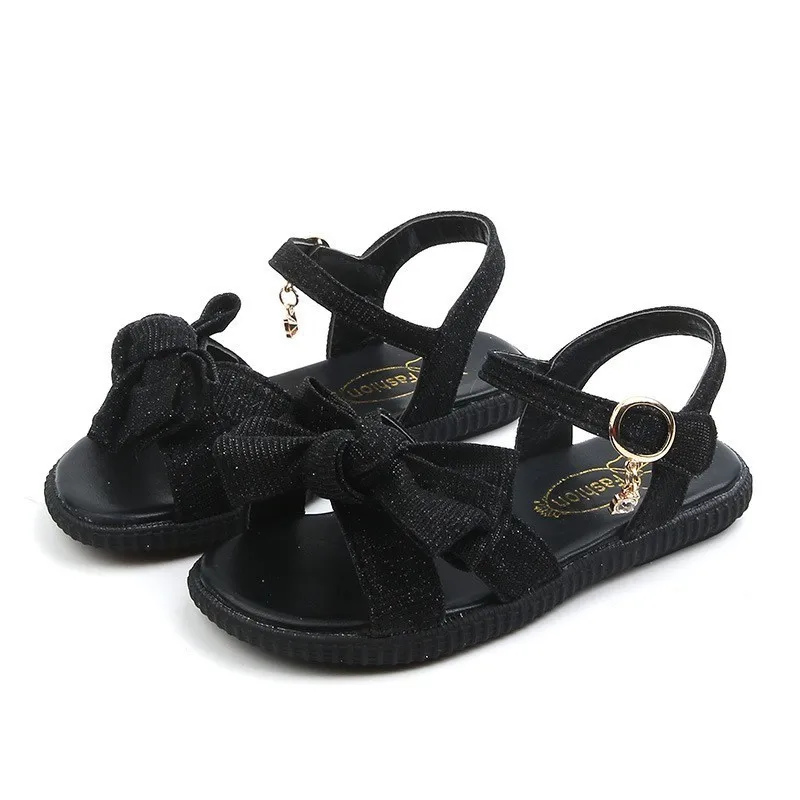 

CNFSNJ new arrive summer Girls bow tie Sandals Baby Toddler Fashion Soft Bottom Ankle-Warp shoes Flat With sneakers 21-36
