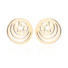 Серьги-гвоздики из нержавеющей стали в форме волны для женщин и детей, крошечные серьги в форме Луны и звезды, корейская бижутерия, серьги-гвоздики для влюбленных, подарок на день рождения